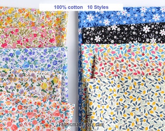 10 styles Tiny Floral Cotton Fabric Shabby Flower Fruit Cotton Fabric Collection- 1/2 yard