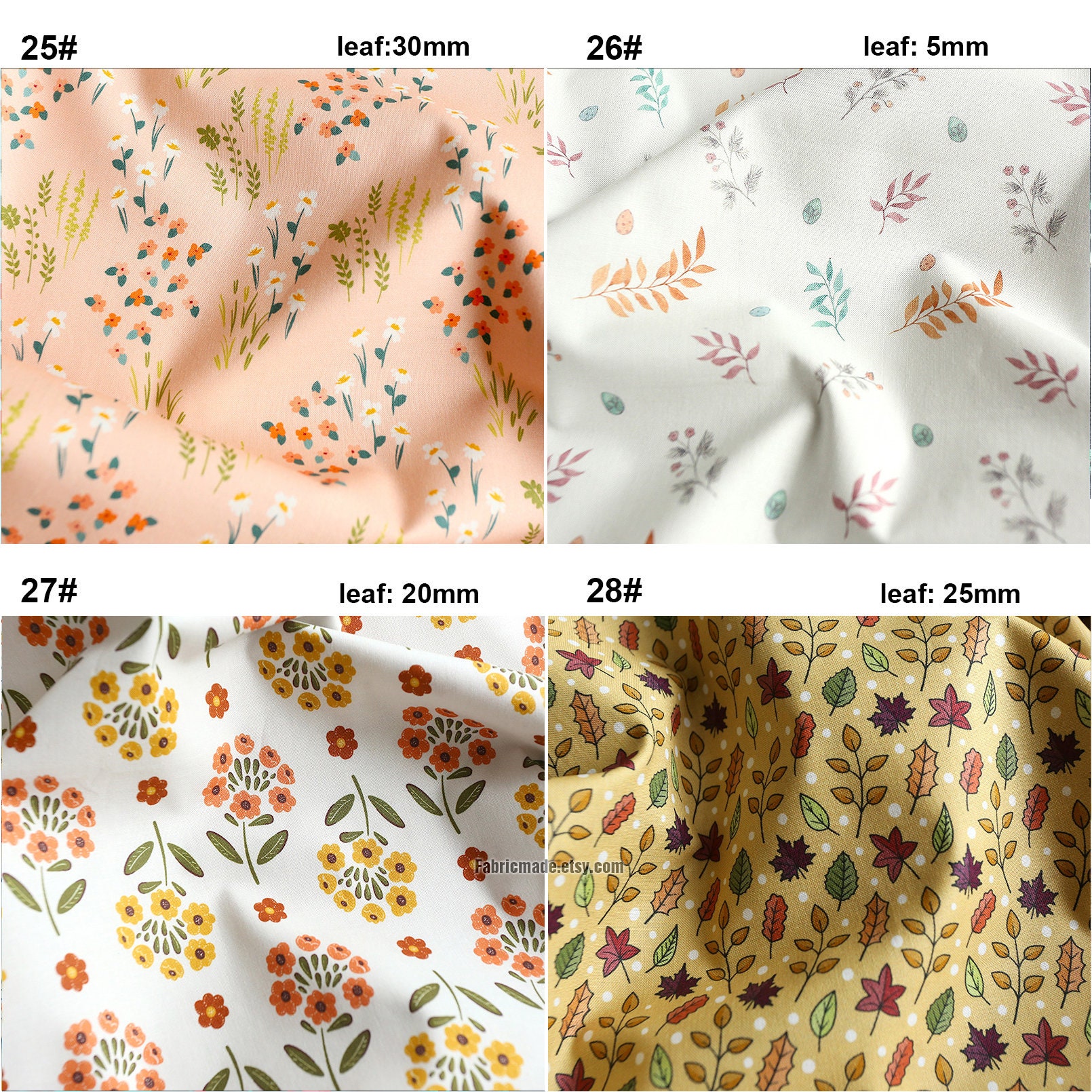  SEWACC 28pcs Solid Color Patchwork Craft Fabric Floral