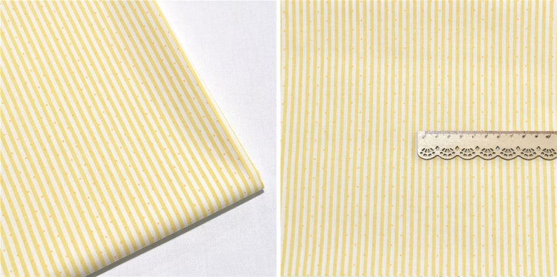 Stripes Dots Coordinating Cotton Fabric For Kids Quilting Clothing 1/2 yard 3# yellow