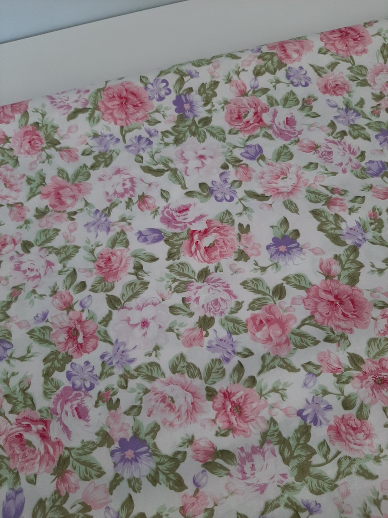 Light Pink Cotton Fabric, Flower Stripe Plain Pink Cotton, Quilting Fabric 1/2 yard image 8