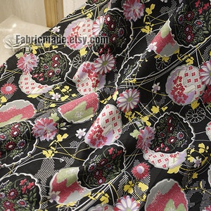 Shabby Chic Baumwollstoff mit großen Blumen Stoff - 1/2 Hof