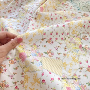 Tessuto di cotone floreale esagonale per abito patchwork - 1/2 iarda