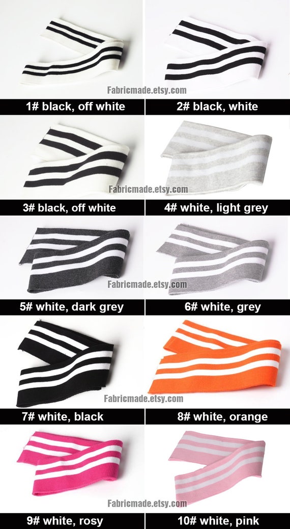 A pair Hems Cuffs 1X1 1.4 2.5 3.5cm 6.5cm Stripes Cotton Ribbing Ribbing and Binding Knit Fabric For Neckline
