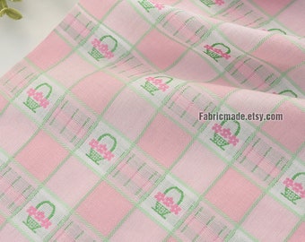 Rose Flower Basket Jacquard Cotton Fabric Yarn Dye- 1/2 yard