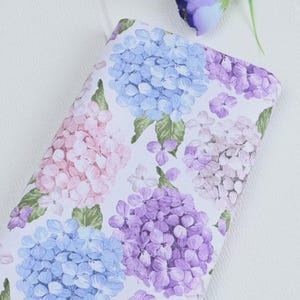 Hydrangea Floral Cotton fabric Lilac Pink Blue Purple Hydrangea Flower - A half yard
