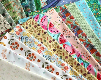 28 Styles Flower Cotton Fabric Digital Printing- 1/2 Yard