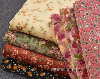 18 styles Corduroy Fabric Vintage Floral for Autumn Winter Spring- 1/2 yard