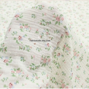 Little Floral Double Gauze Cotton Crinkle Gauze Fabric For Kids Quilting Clothing - 1/2 yard