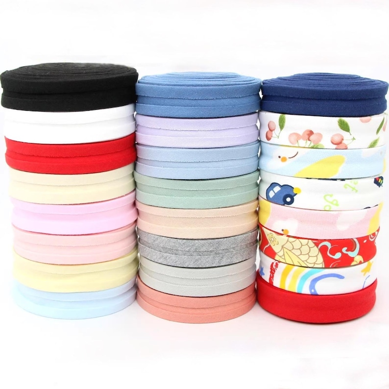 Cotton Jersey Knit Bias Tape – 20mm Double Fold Binding, 5 Meters image 1