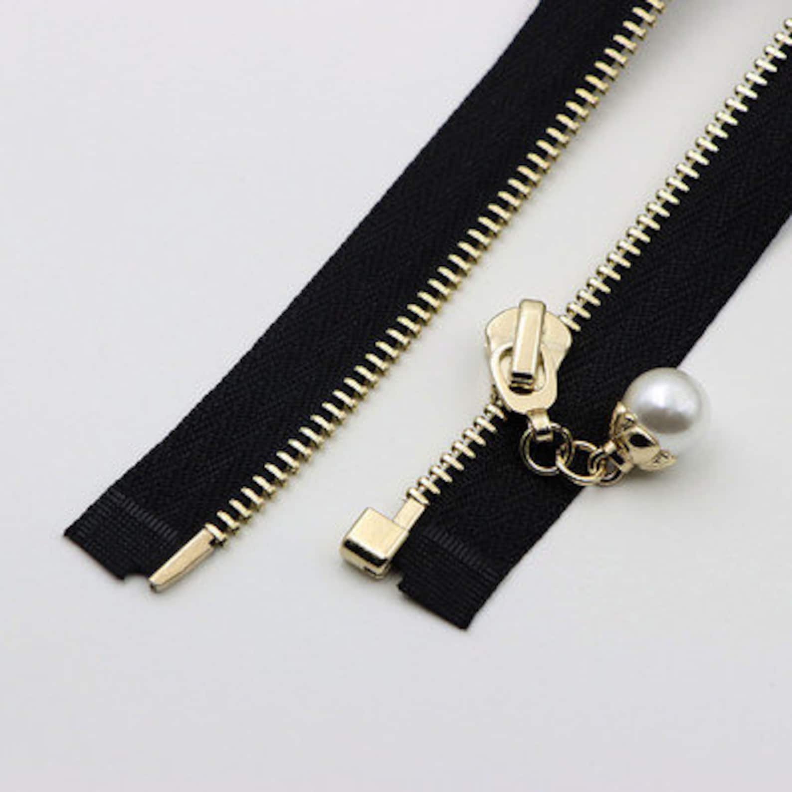 Black White Gold Teeth Zippers Metal Zippers 5 BRASS Etsy