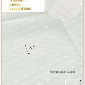 Thin Cotton Fabric With Jacquard Weave Dots Stripes For Summer 1/2 yard 1 off white dots