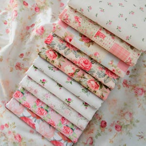 Rose Bouquet Floral Cotton Fabric, Roses Flower Cotton Collection - 1/2 yard