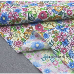 Floral Cotton Fabric- Shabby Chic Flower Cotton- 1/2 Yard