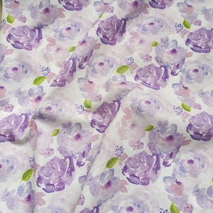Lilac Purple Flower Cotton Fabric
