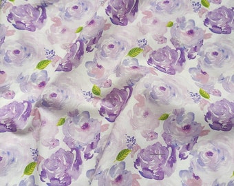 Lilac Purple Flower Cotton Fabric