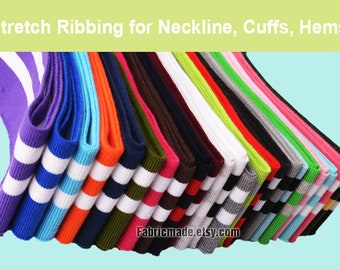 Striped Cotton Ribbing - Knit Fabric Binding for Cuffs, Neckline