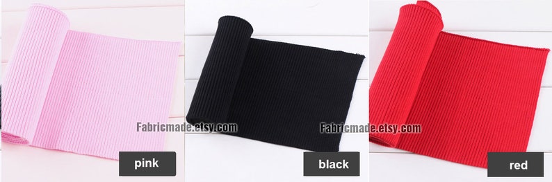 32 Colors Thick Ribbing 16cm x 100cm Ribbing and Binding Knit Fabric For Neckline, Cuffs, Hems image 3