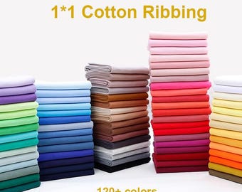 7.8" 20cm length 120+ colors- Cotton Ribbing Knit Fabric Binding, Cuffs, Hems