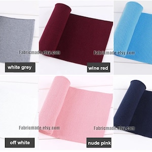 32 Colors Thick Ribbing 16cm x 100cm Ribbing and Binding Knit Fabric For Neckline, Cuffs, Hems image 4
