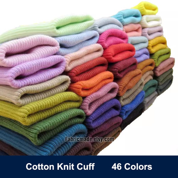 Bord-côte tubulaire côtelé en coton côtelé pour veste - 46 couleurs au choix