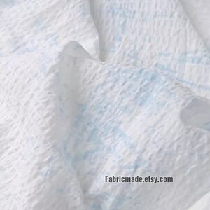 Tie Dye Seersucker Bubble Cotton Fabric Blue Brown Black White 1/2 Yard image 3