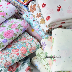 60 choose Floral Cotton Fabric Flower Fabric Collection- 1/2 yard