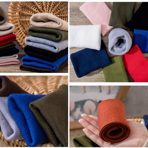 Tube Knit cuff fabric Ribbing Fabric Cotton Ribbed Knit Coat Jacket fabric 46 colors Choose image 10