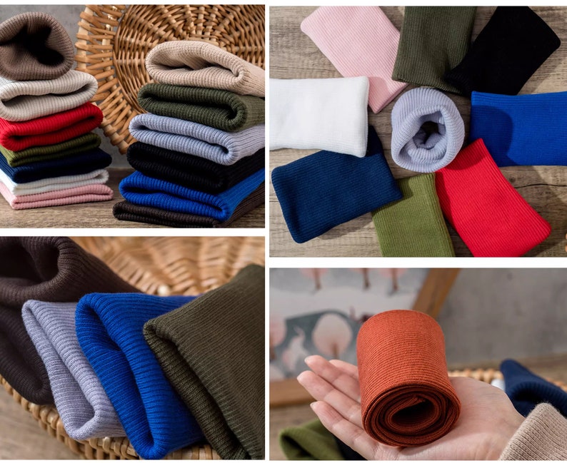 Tube Knit cuff fabric Ribbing Fabric Cotton Ribbed Knit Coat Jacket fabric 46 colors Choose image 10