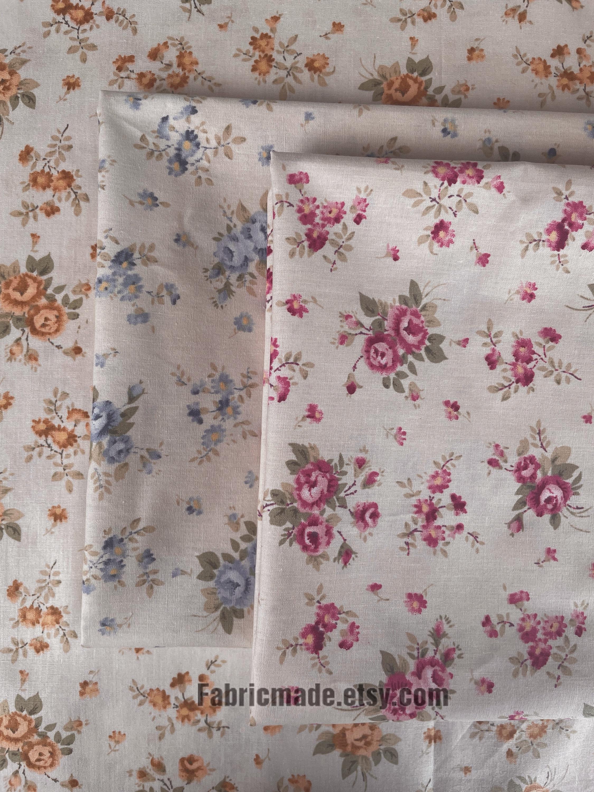 Vintage Blue Rose Fabric - Etsy