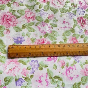 Light Pink Cotton Fabric, Flower Stripe Plain Pink Cotton, Quilting Fabric 1/2 yard image 7