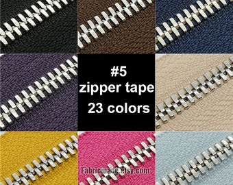 No. 3 5 8 Luxury Metal DIY Zipper Tape by the Yard - Silver Tooth zipper Accessories- One yard