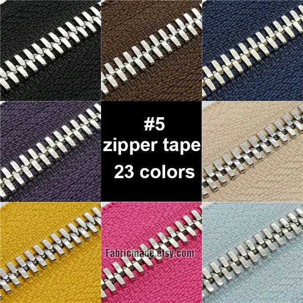 No. 3 5 8 Luxury Metal DIY Zipper Tape by the Yard - Silver Tooth zipper Accessories- One yard