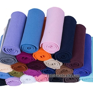 27 Colors Thick Ribbing- 16cm x 85cm Ribbing and Binding Knit Fabric For Neckline, Cuffs, Hems