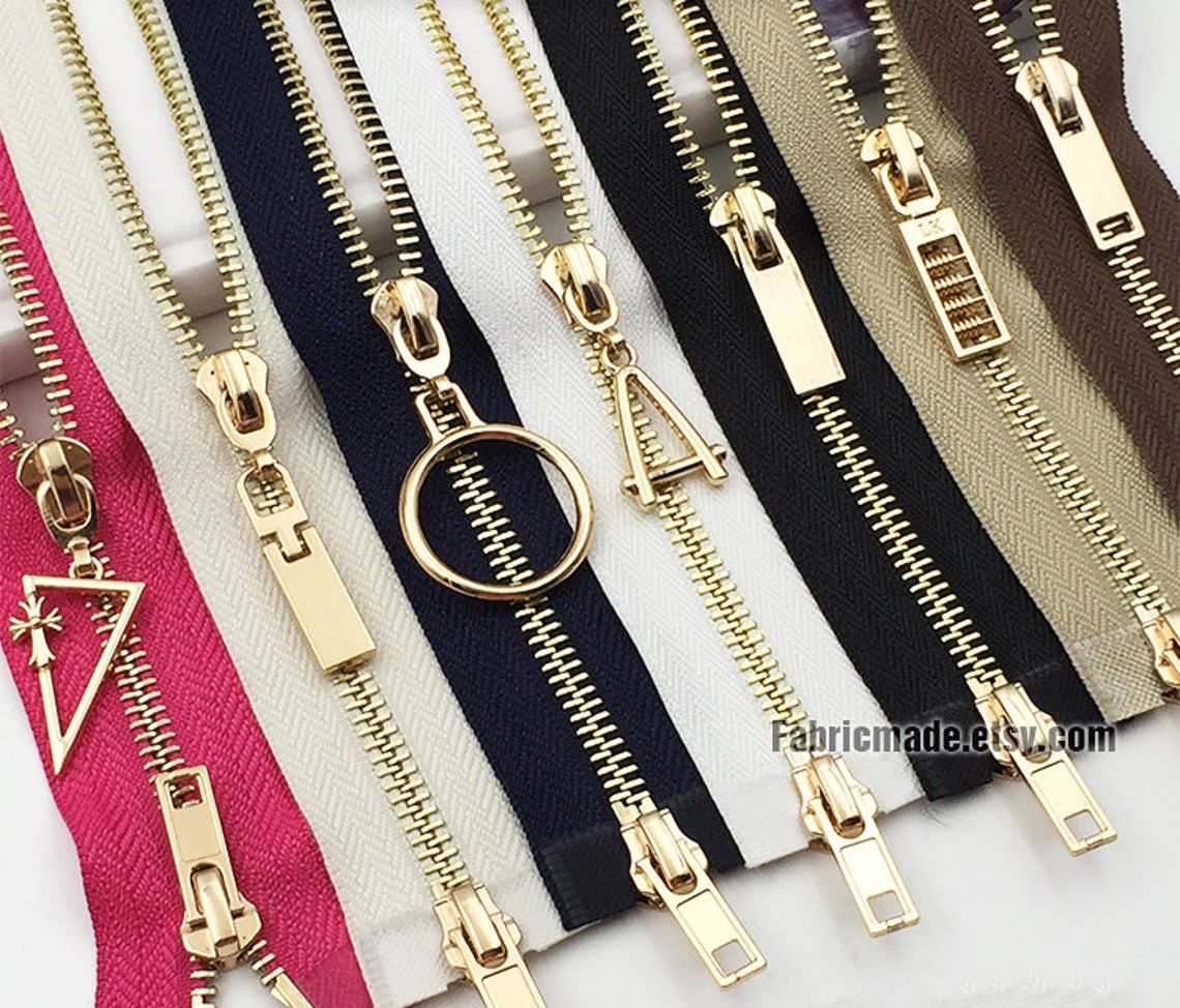 Luxury 80120cm Gold Teeth Zippers Two Ways Metal Zippers for Etsy UK