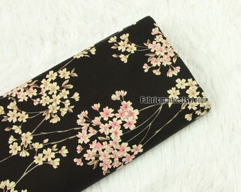Vintage winzige Blumen Baumwollstoff rosa gelbe Blume Baumwolle - 1/2 Hof
