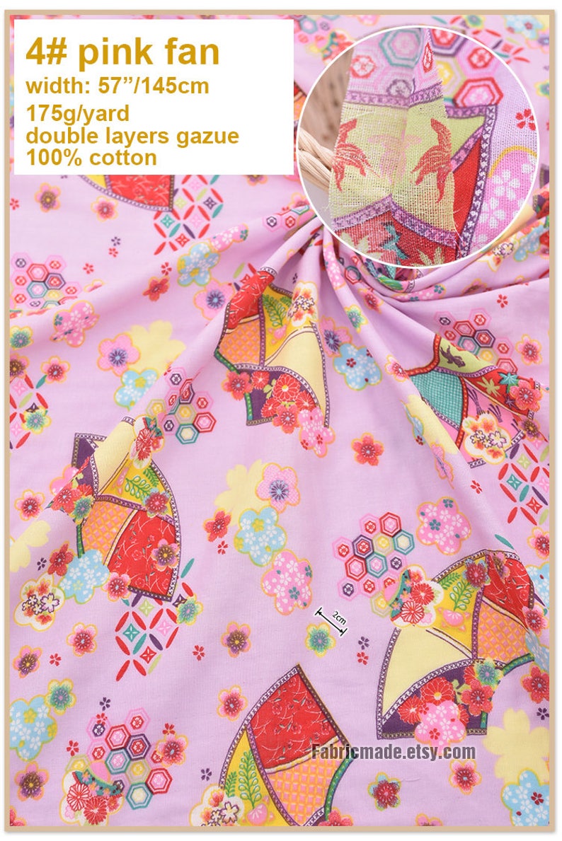 Flower Gauze Cotton Fabric Soft Double Layers Gauze Shabby Etsy