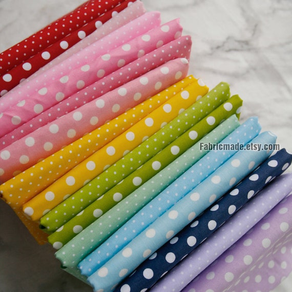 polka dot cotton dress material Pastel Polka Dot Cotton Fabric, Tiny White Dots, 63