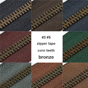 Bronze Tooth Zipper Tape – Two Way Metal, 16 Colors, DIY Accessories