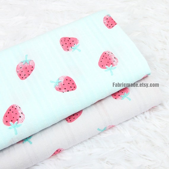 Strawberry Fabric 100% Cotton Fabric for CUSTOM ORDER or by the YARD -  Floral Fabric Polka Dot Fabric Gingham Fabric Fruit Fabric Face Mask