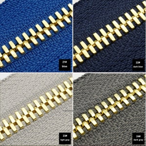 No. 3 5 8 Luxury Metal DIY Zipper Tape by the Yard Gold Tooth zipper Accessories One yard zdjęcie 9