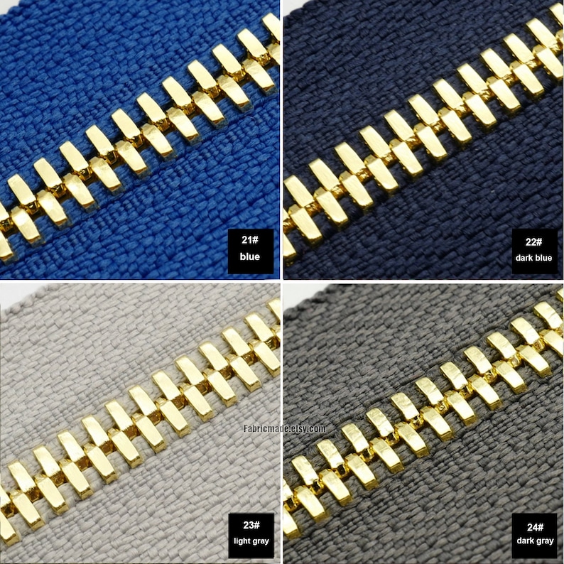 No. 3 5 8 Luxury Metal DIY Zipper Tape by the Yard Gold Tooth zipper Accessories One yard zdjęcie 9