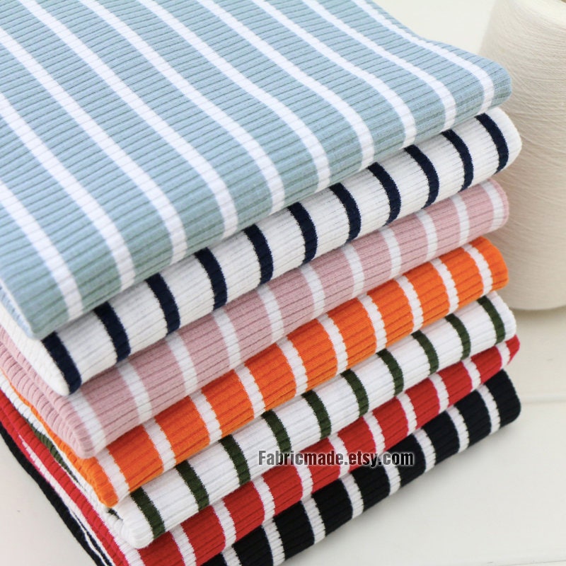 Ribbed fabric set with stripes main image 1