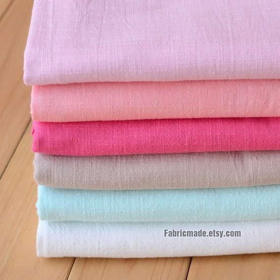 Pastel Linen Cotton Fabric For Summer Clothing Dress in Pink Etsy
