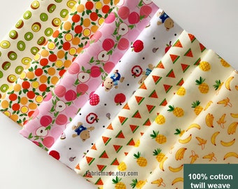 Cartoon Fruit Cotton Fabric, Sewing Quilting Material, 63 Inch Wide