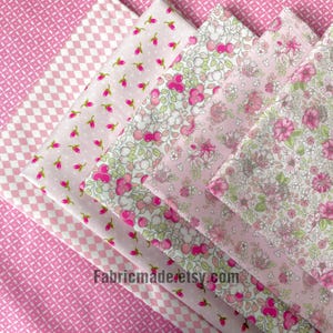 Roze bloem katoen shabby chic bloemenstoffencollectie - 1/2 werf