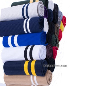 30 colors Stripes Ribbing- 15cm x 80cm Ribbing and Binding Knit Fabric For Neckline, Cuffs, Hems