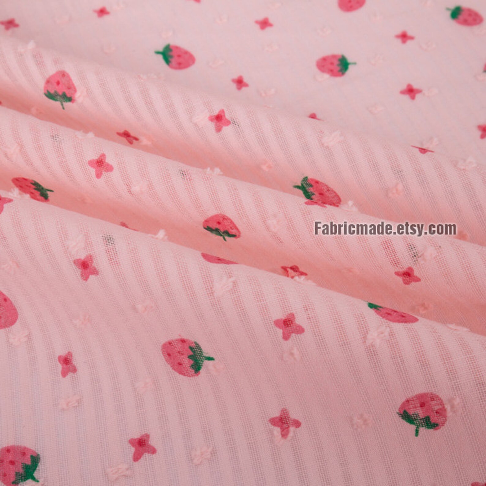 Strawberry Pink Satin Fabric By the Yard Pre Order