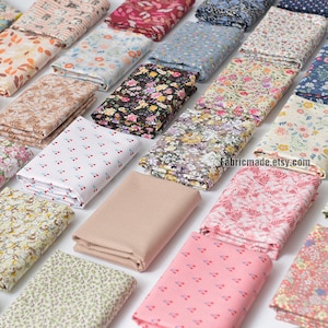 50 styles Little Floral Cotton Fabric Shabby Flower Cotton Fabric Collection- 1/2 yard