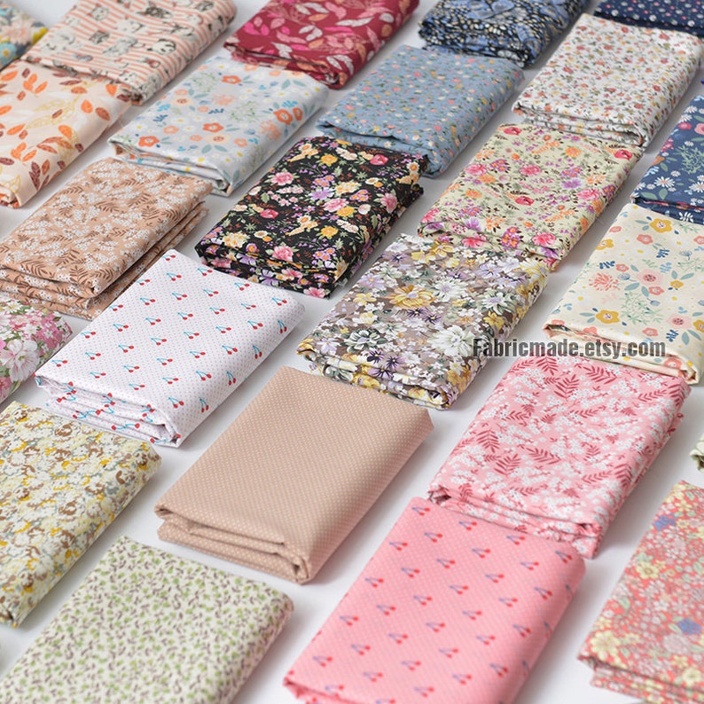 50 styles Little Floral Cotton Fabric Shabby Flower Cotton Fabric Collection 1/2 yard image 1