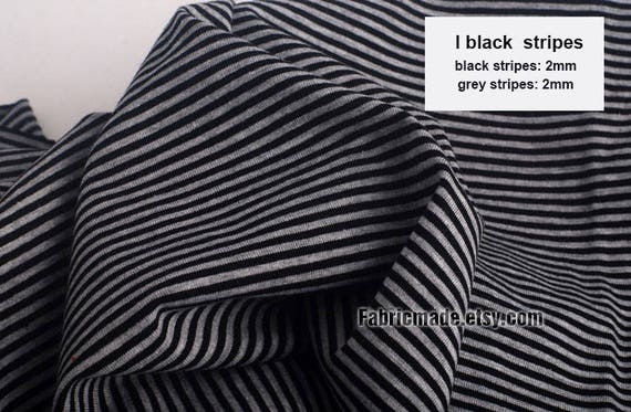 black and white striped knit fabric